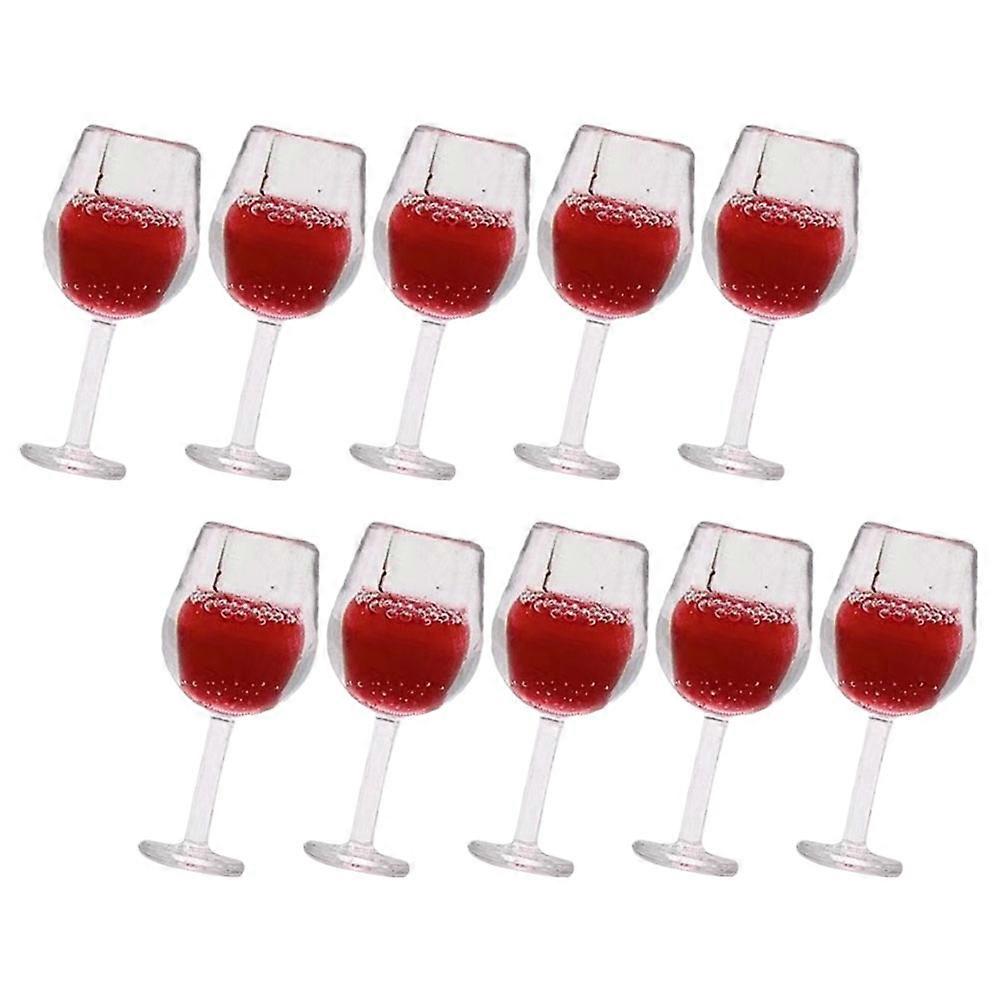 Red Miniature Goblet Glasses for Playing Made of Resin Perfect for Doll Pieces