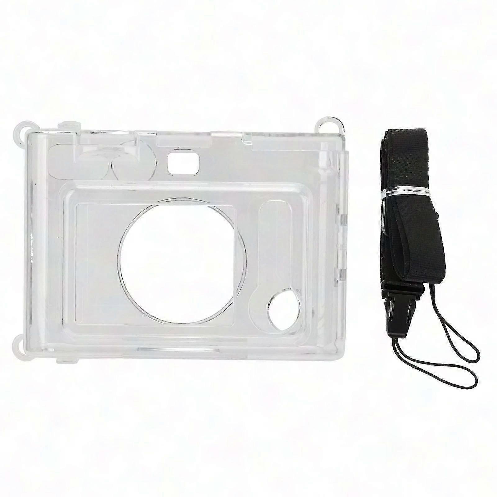 Fujifilm Instax Mini Evo Camera Clear Case with Shoulder Strap - Transparent Protective Cover