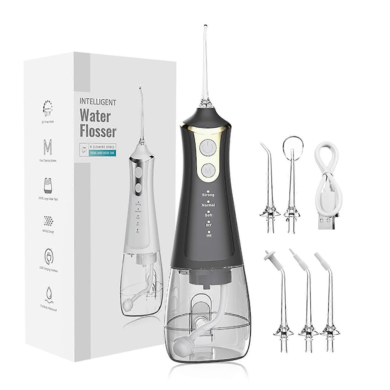 300Ml Portable Dental Flosser With 4 Cleaning Modes IPX7 Water Resistant For Adults And Children Braces Oral Care Gold