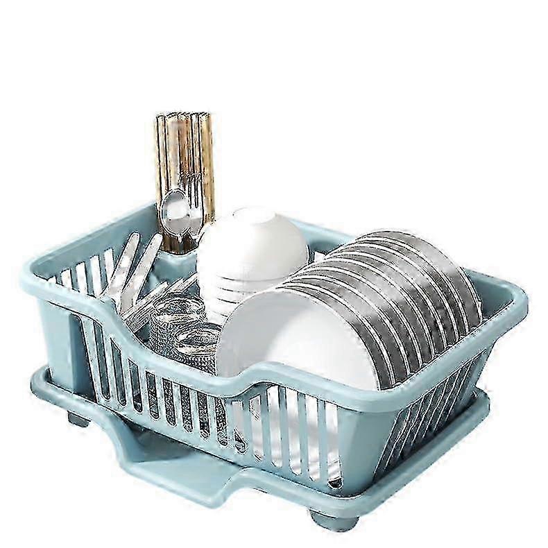 Extra Thick Light Blue Countertop Dish Drainer