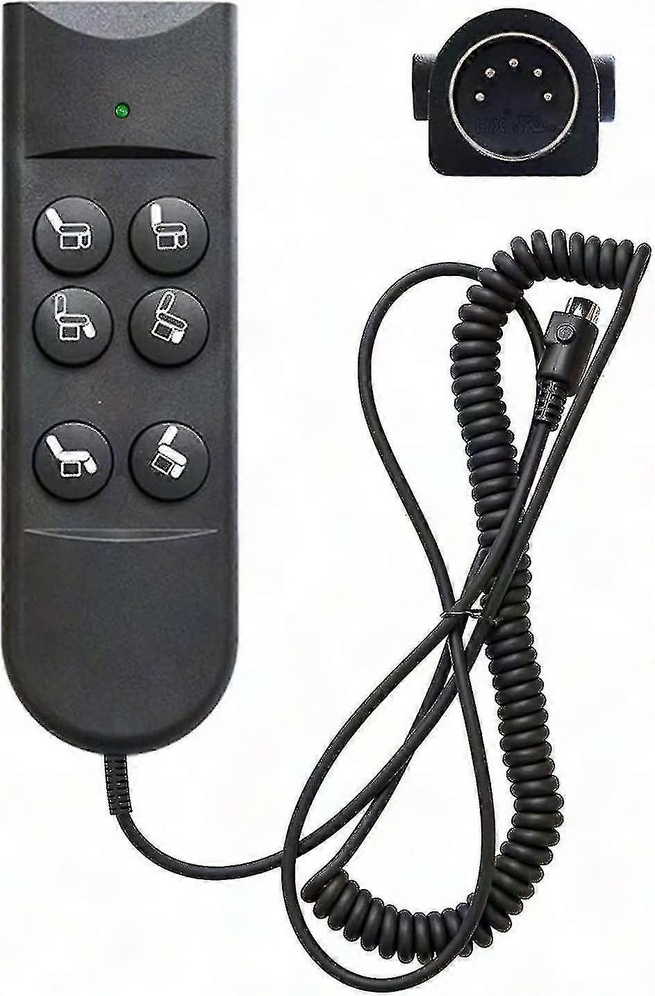 6-Button Remote for Recliners, 5-Pin Lift Chair Handset Controller, Hand Control for Power Furniture