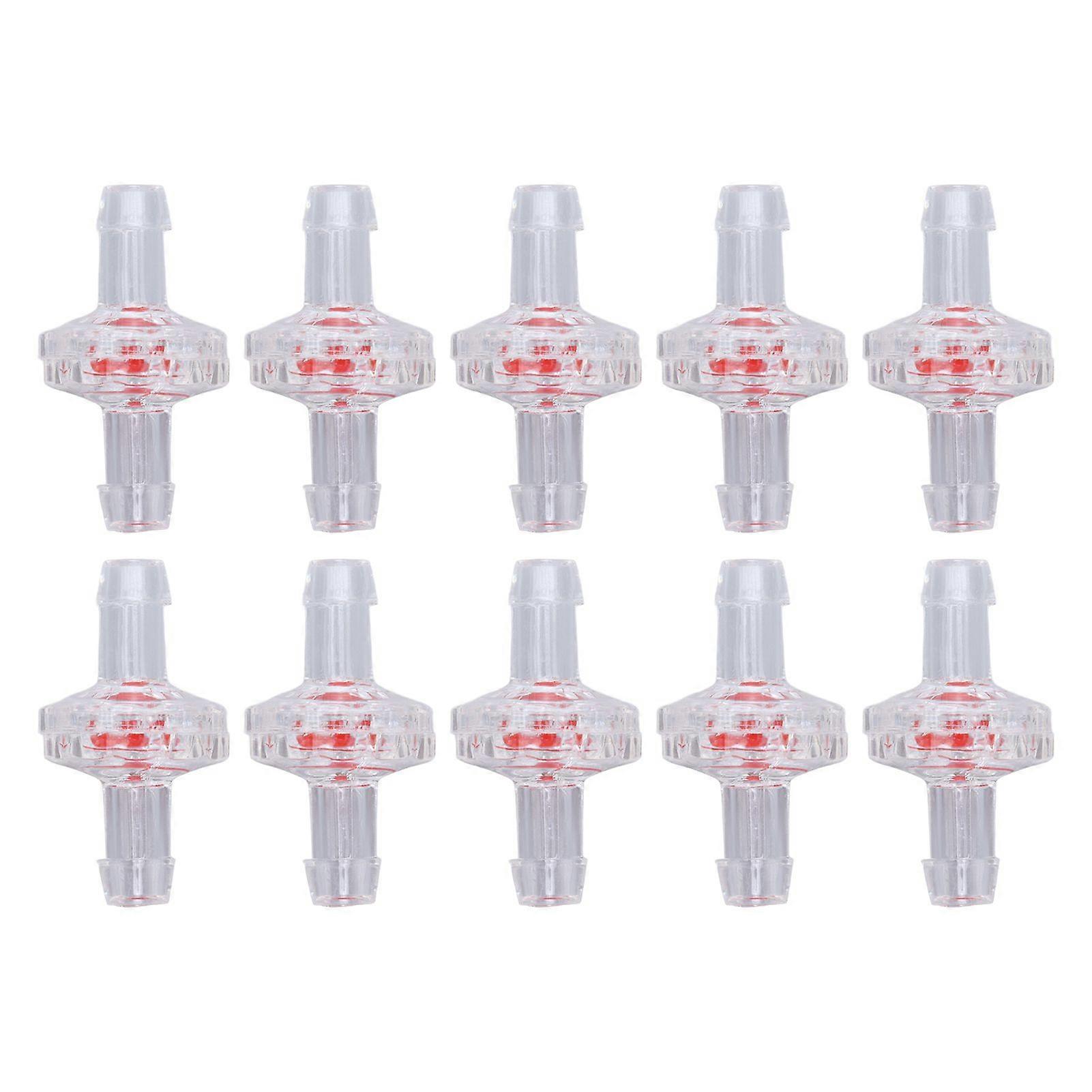 10Pcs Check Valve 1 Way PP Plastic Hose Water Stop Diaphragm Barb for Air Intake Feed 7mm Transparent