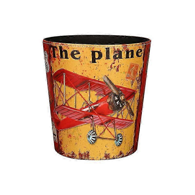 Vintage Leather Trash Can