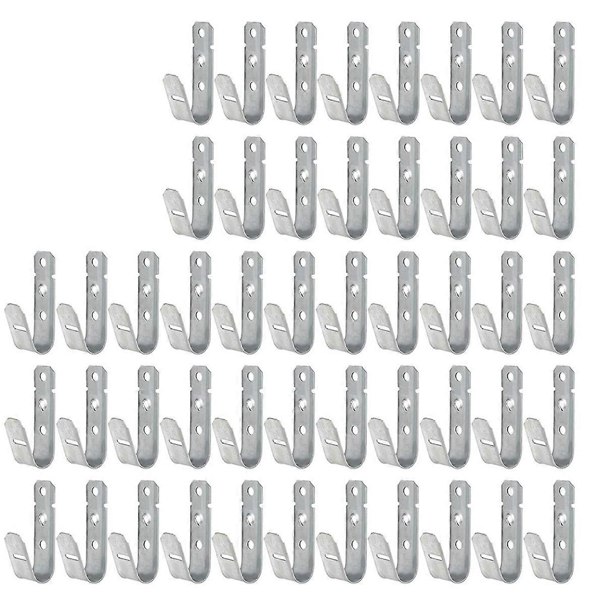 50 Pcs Cable Support J-Hook, 3/4 Inch Cable Hooks for Hanging, Wall Mount Galvanized J Hooks