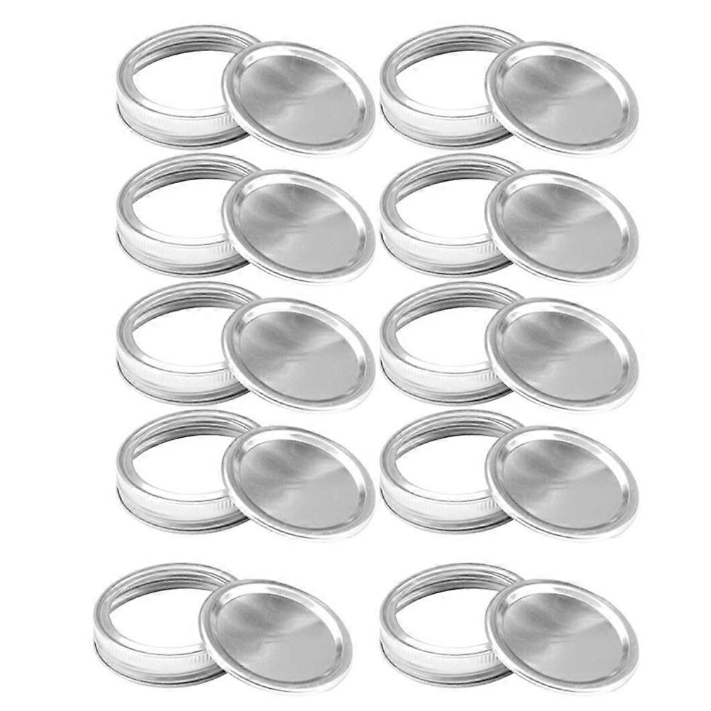 Reusable Canning Lid Silver 8.6x8.6cm Food Storage Sealing Cover For Cans 10Pcs