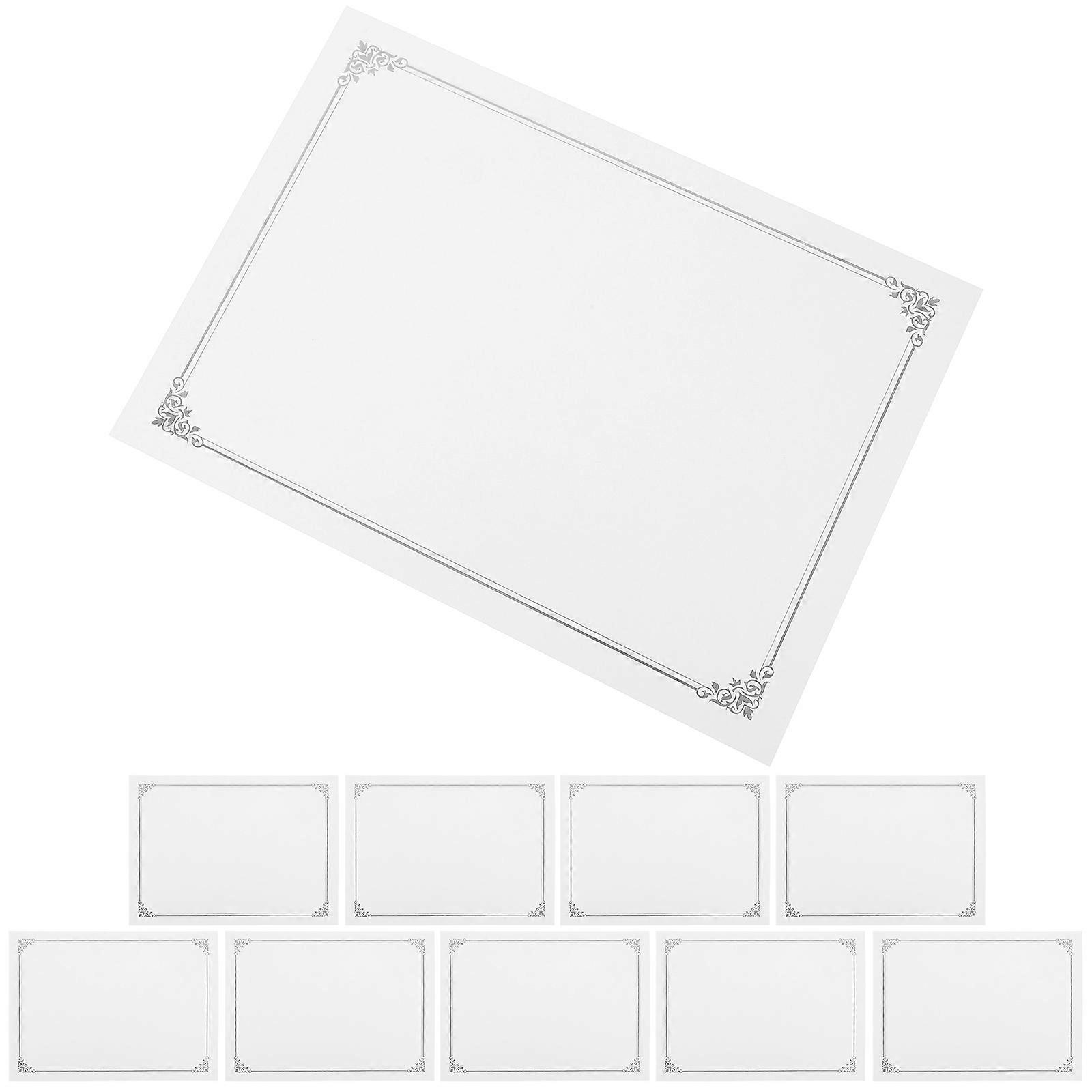 Award Certificate Paper 10Set for Graduation Employee Recognition and Academic Awards in Silver Smooth Writing Experience