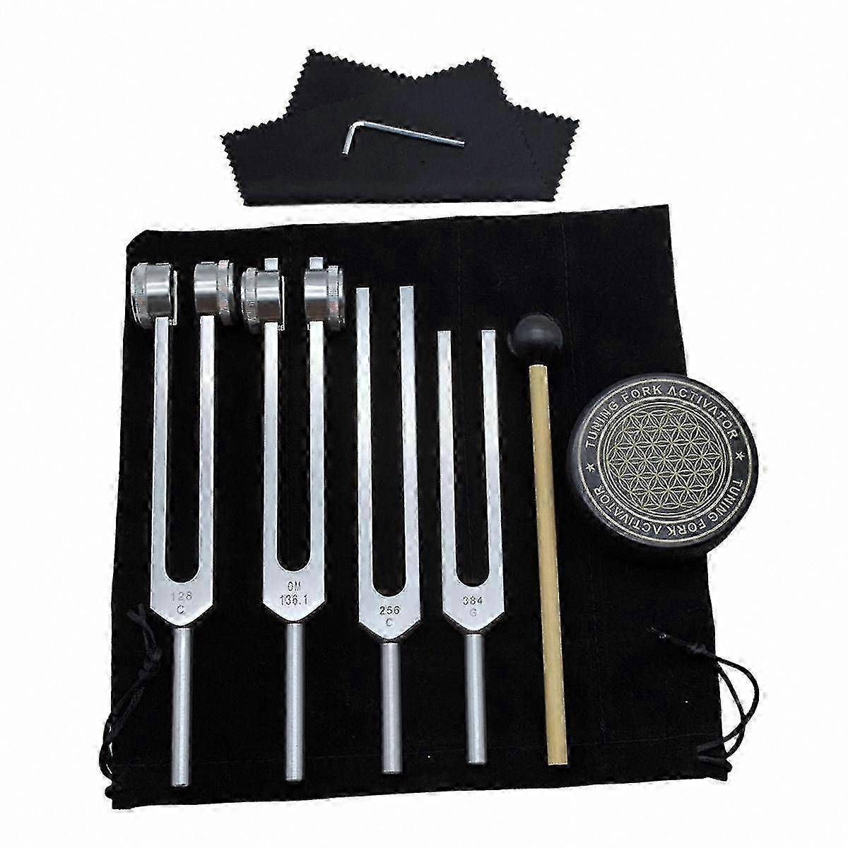 Sound Therapy Tuning Forks Set with Activator for Body Balance and Wellness