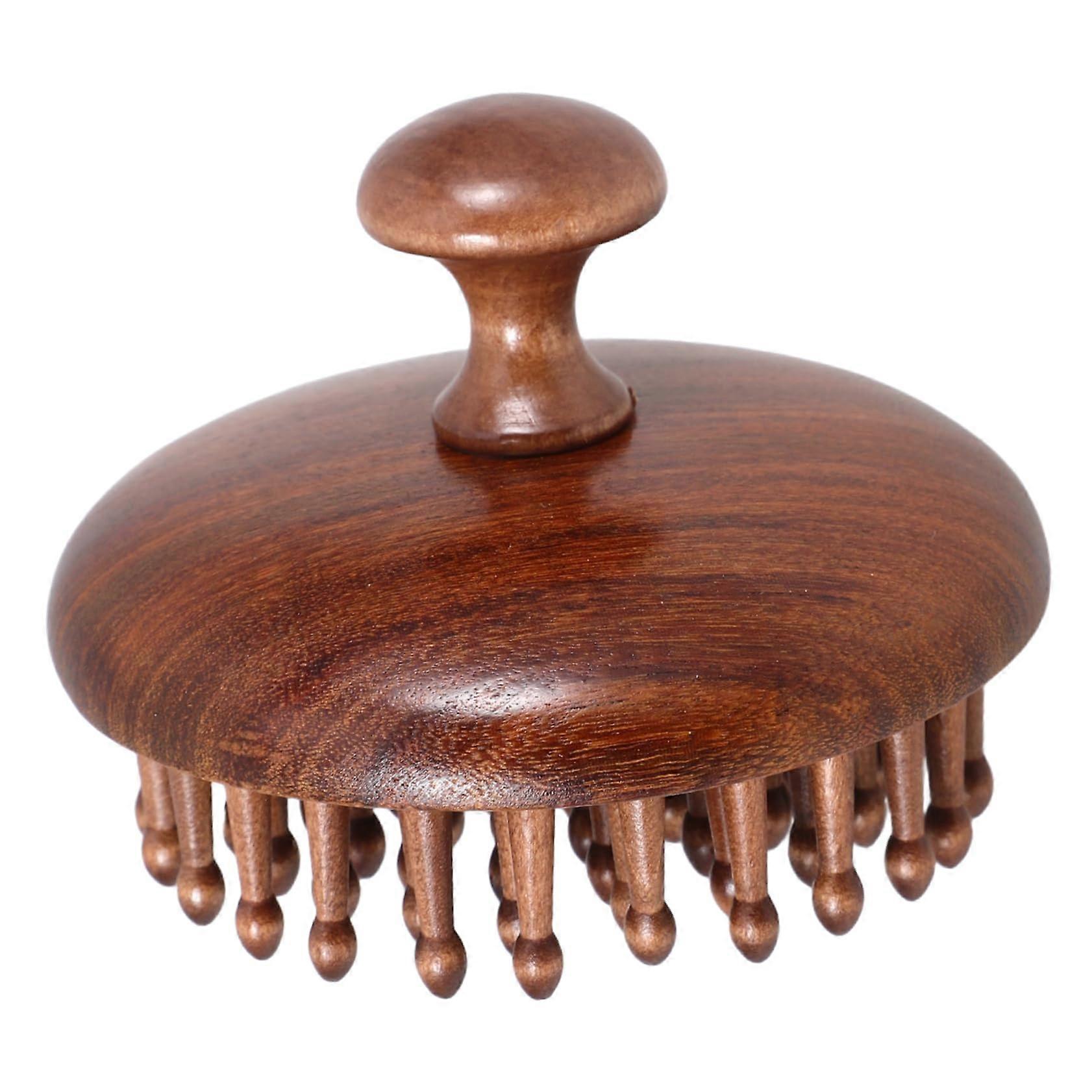 Wooden Scalp Massage Comb Ergonomic Handheld Gentle Scalp All Hair Types Comfortable Grip