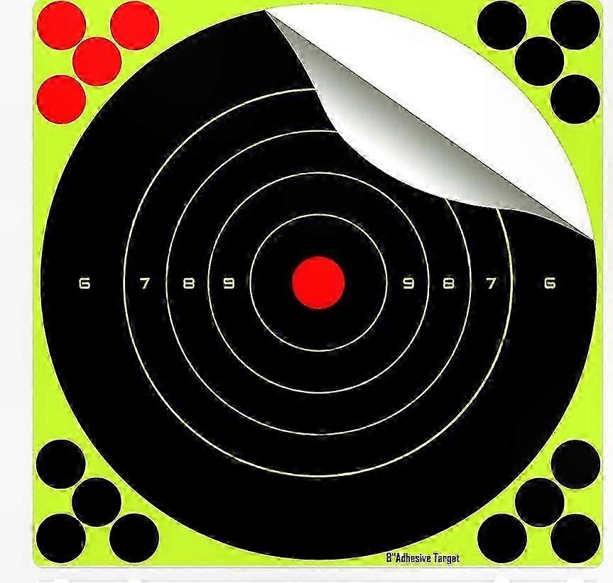 50-Pack 8" Adhesive Splatter Targets with Bright Yellow Glow for Firearms, Rifles, and Pistols