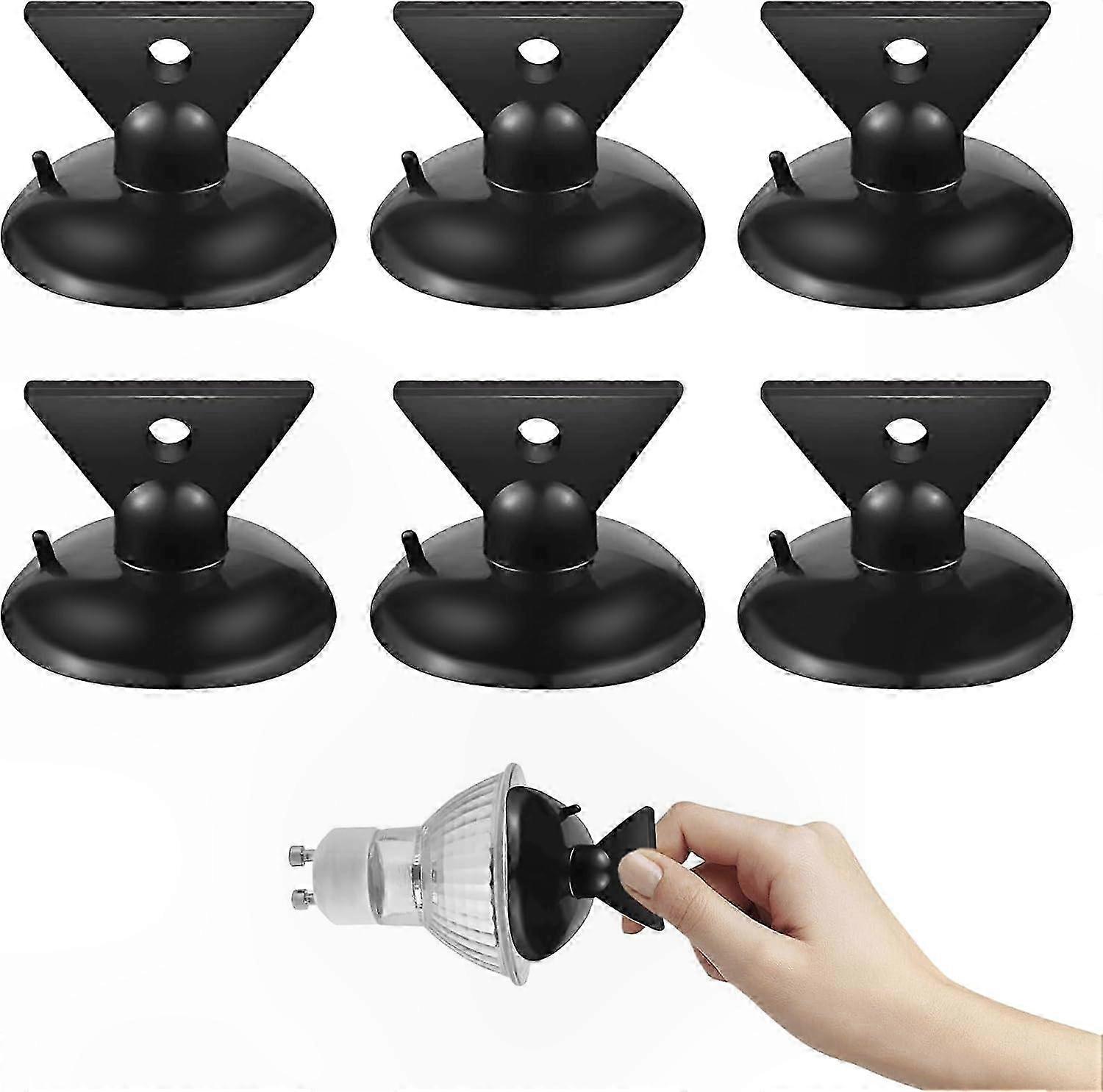 6-Pack Black Suction Cup GU10 Bulb Remover for High Ceilings