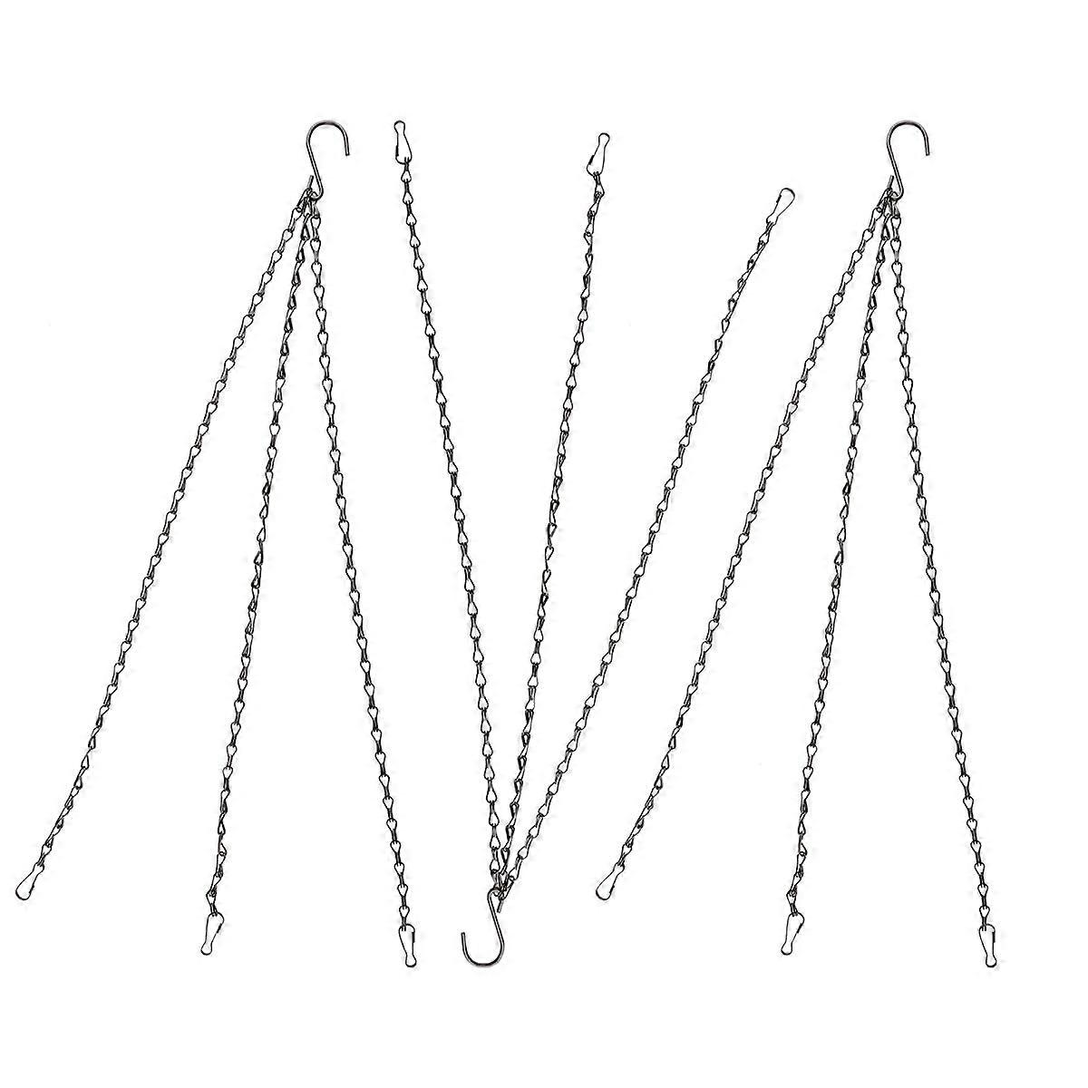 Hanging Basket Chains 3-Piece Heavy Duty Metal Replacement, 20-Inch (50 cm), For Baskets, Bird Feeders, Flower Pots
