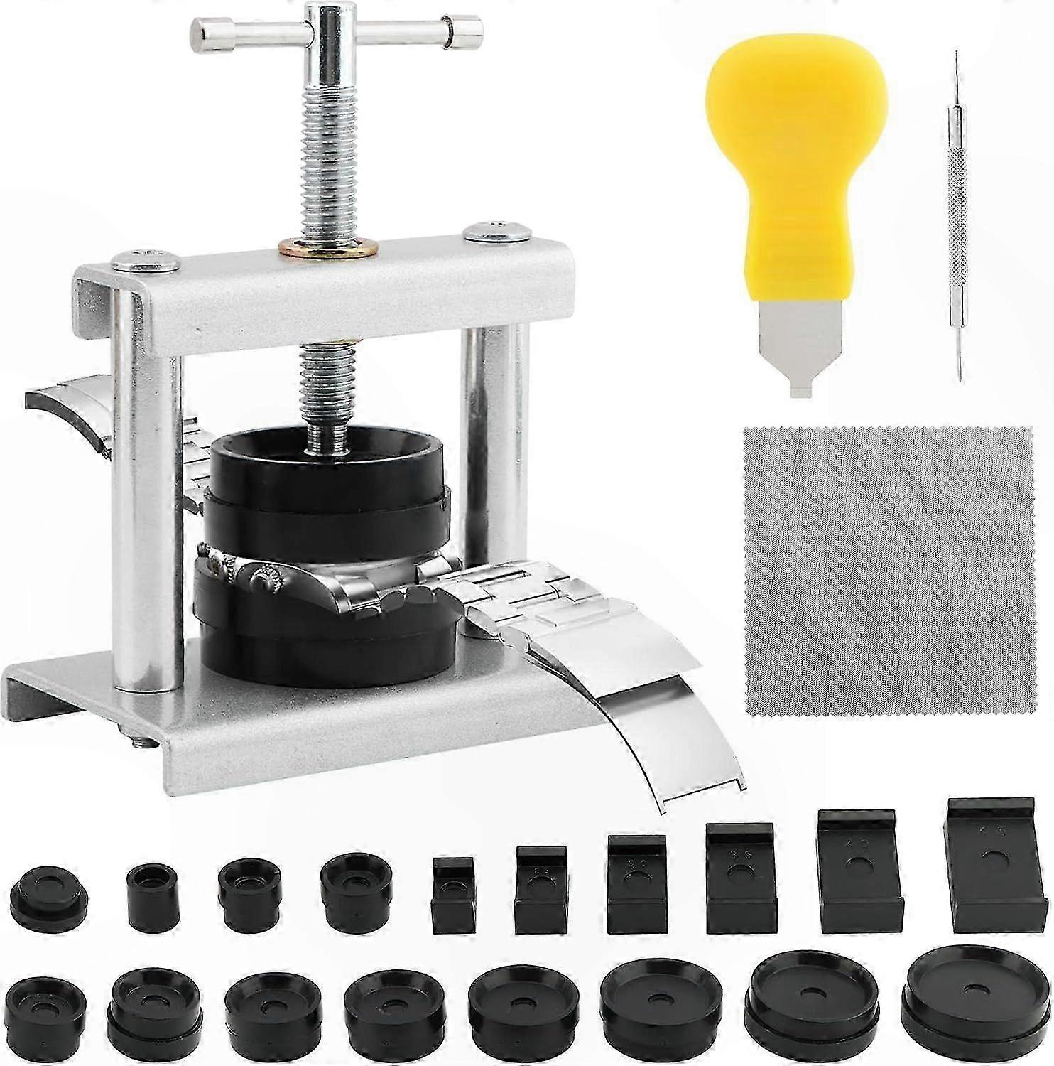 Watch Repair Tool Kit with 18 Molds for Case Back Closing and Opening