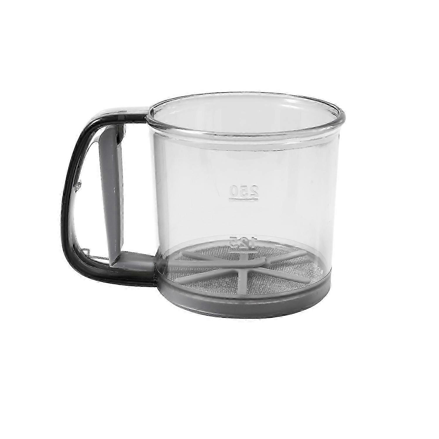 Transparent Hand Held Flour Sifter, Visible with Scale Handled Semi-Automatic Non-Stick Sifter,Large Capacity Baking Sieve Cup