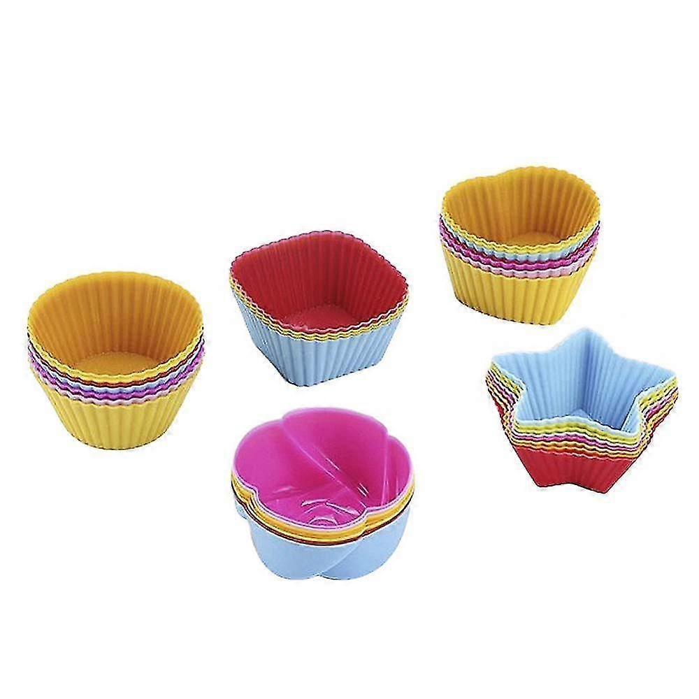 30pcs Silicone Muffin Bread Cake Molds