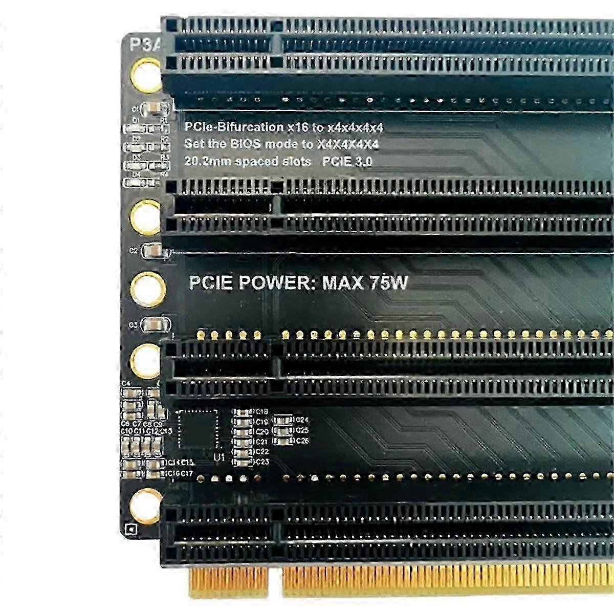2025 PCIe-Bifurcation X16 to X4X4X4X4 Expansion Card PCI-E Gen3 3.0 X16 1 to 4 Port Split Adapter Card SA