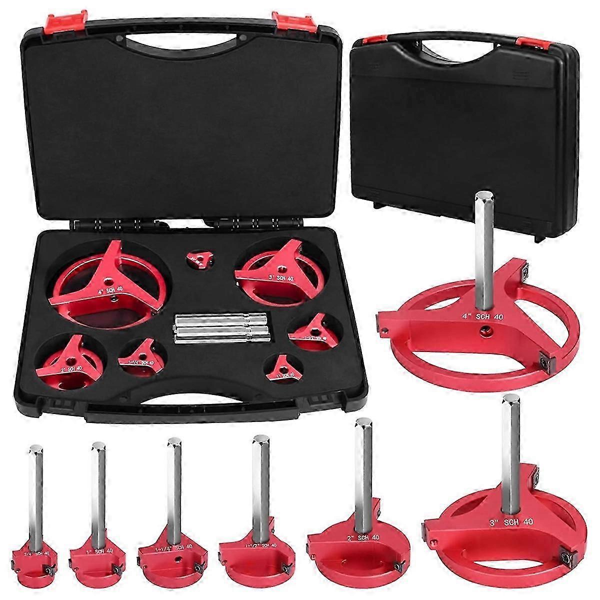 7Pcs PVC Pipe Reamer Kit with 3 Square Carbide Insert, PVC Fitting Saver, Socket Saver for SCH40, A