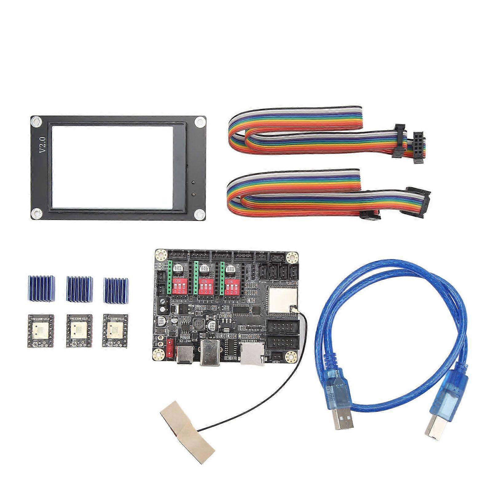 3D Printer Motherboard Kit Laser Engraver Control Board 32bit Wifi 3.5in Touch Screen Stepper Motor Driver 1224VDC