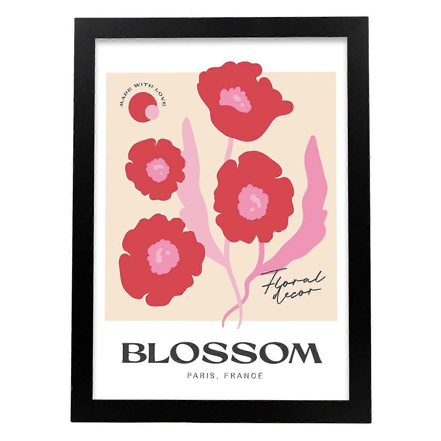 Affiche florale fleurs de coquelicot