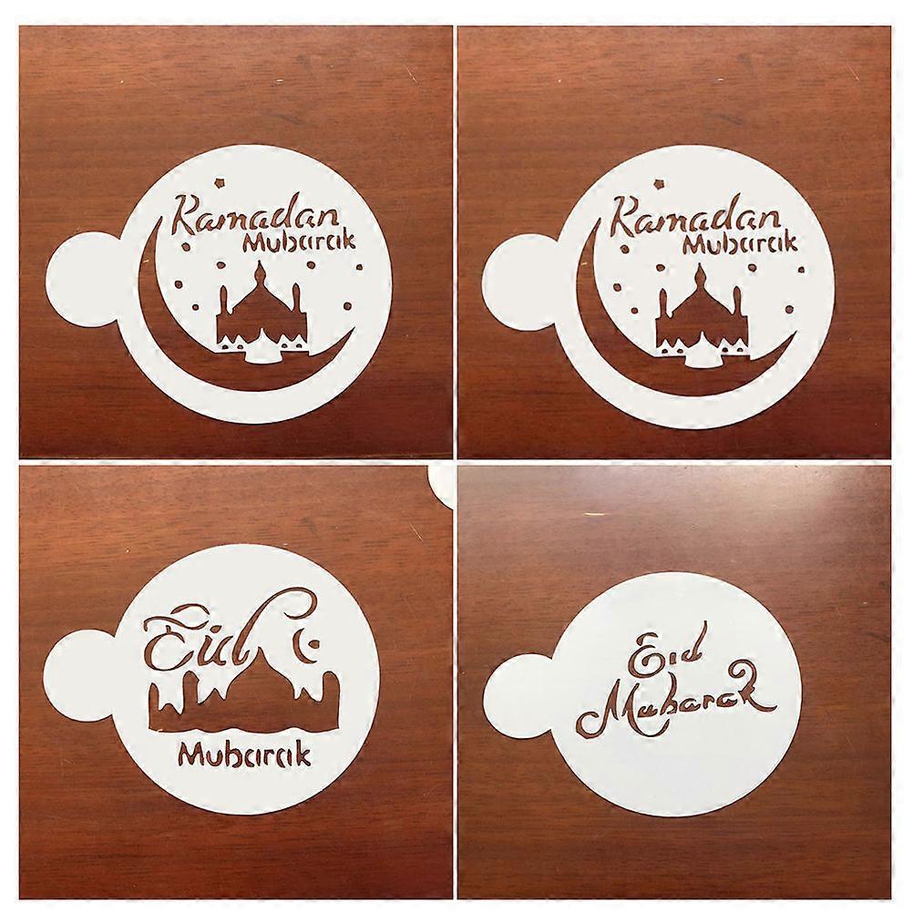 Plastic Coffee Spray Stencils 3 Sets Designed For DIY Mould Applications Perfect For Muslim Eid Mubarak Decorations