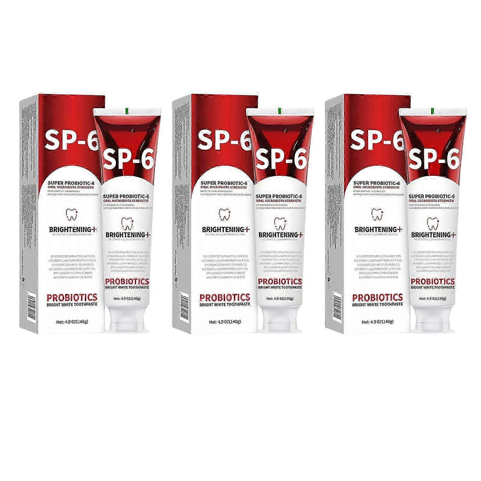 SP6 Probiotic Whitening Toothpaste for Daily Use - Fights Bad Breath & Brightens Teeth Naturally