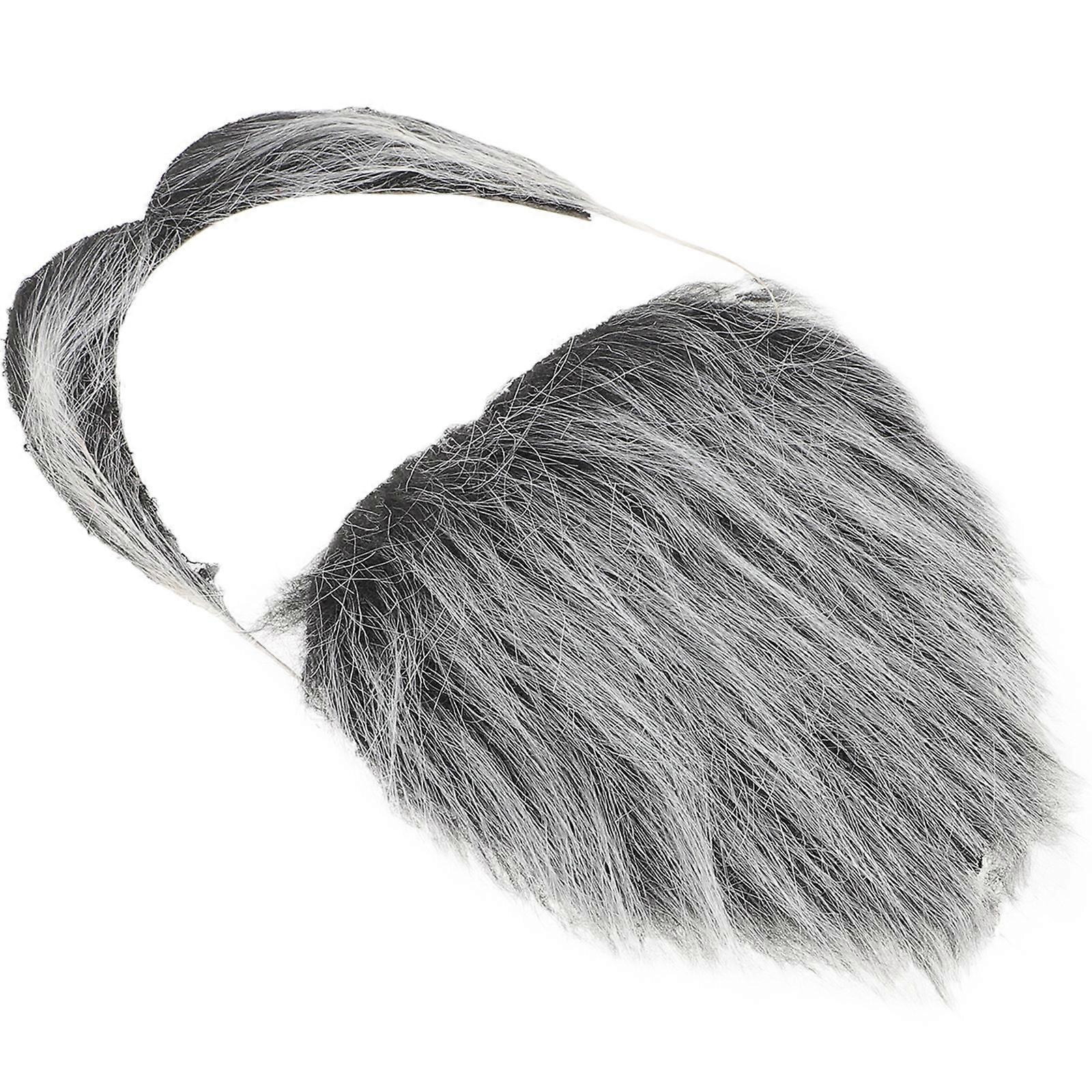 Simulated Beard Costume Beard for Playing 1Set Grey Cloth