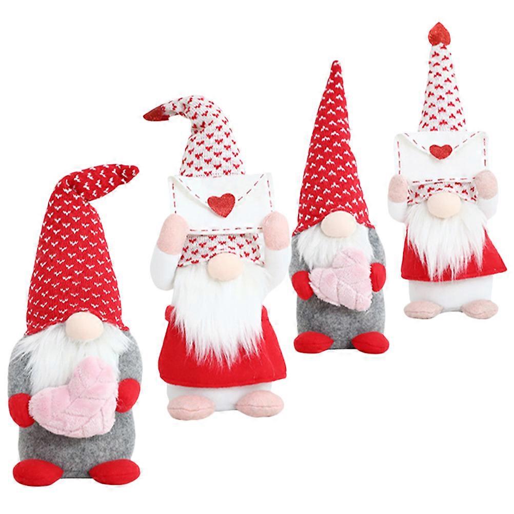 Valentine's Day Gnome Doll Plush Adornment for Party 8Pcs Cute Dwarf Set