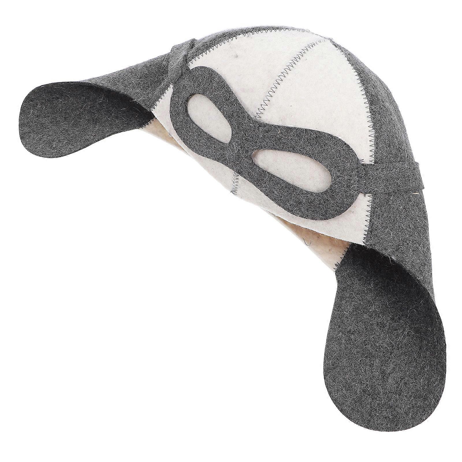 Sauna Hat for Men Pilot Shape Sauna Room Steam Bathroom Felt Material for Sweat Absorption 1Pack