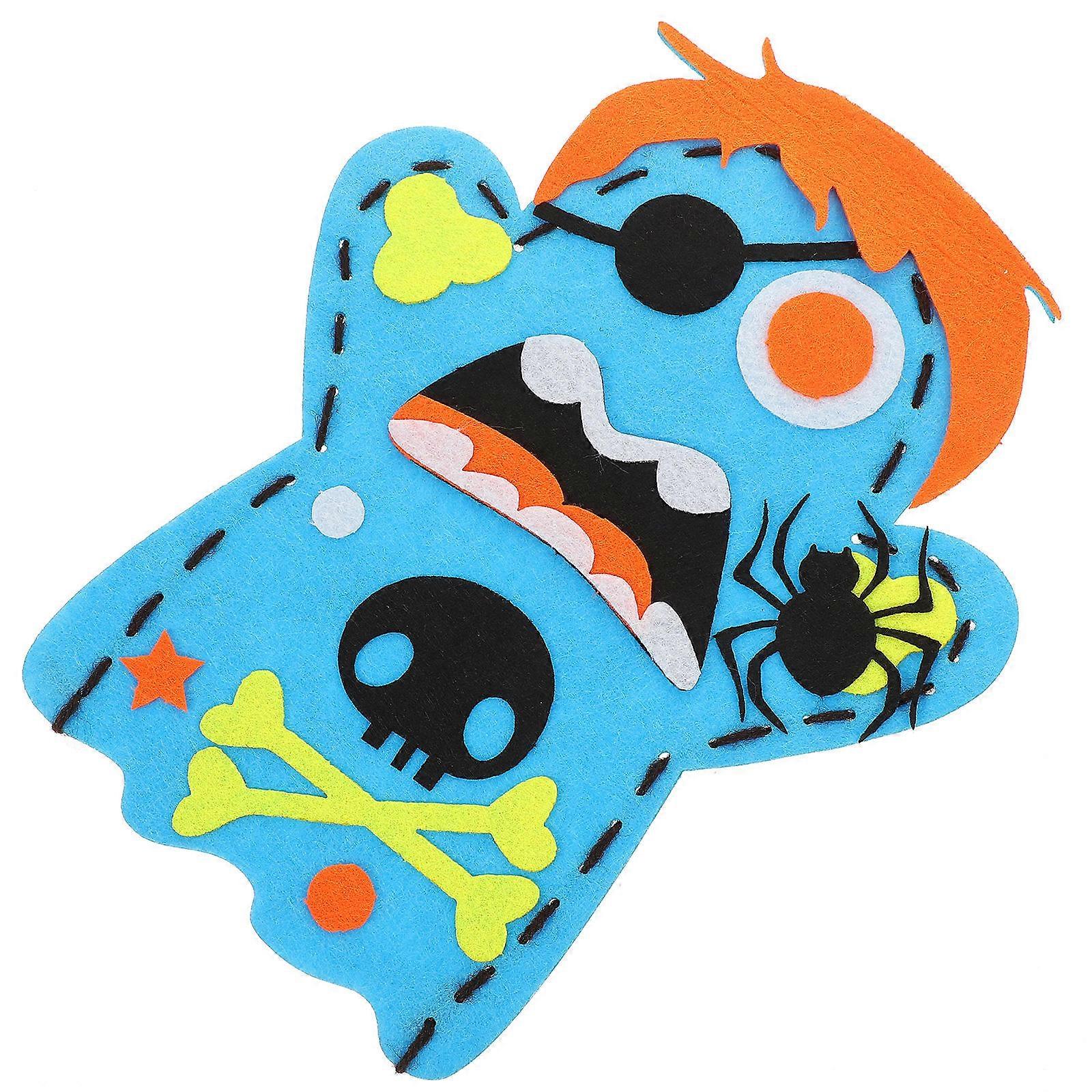 Halloween Diy Hand Puppet Non-Woven Material Ghost Shape for Storytelling 1Pcs
