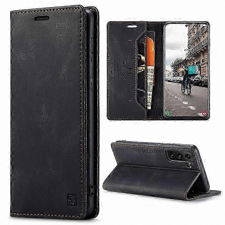 RFID Blocking PU Leather Case with Flip Stand for Galaxy S21 FE 5G
