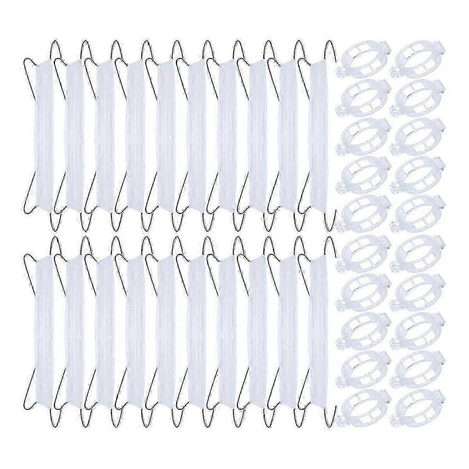 40pcs Tomato Hooks with String, Tomato Support Hooks, Tomato Holder Hooks & Plant Support Clips with