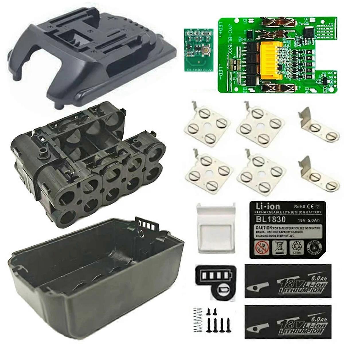 BL1830 Lithium Battery Case PCBA Balance Charging Protection Board Shell for 18V BL1860B 6.0Ah LED Indicator