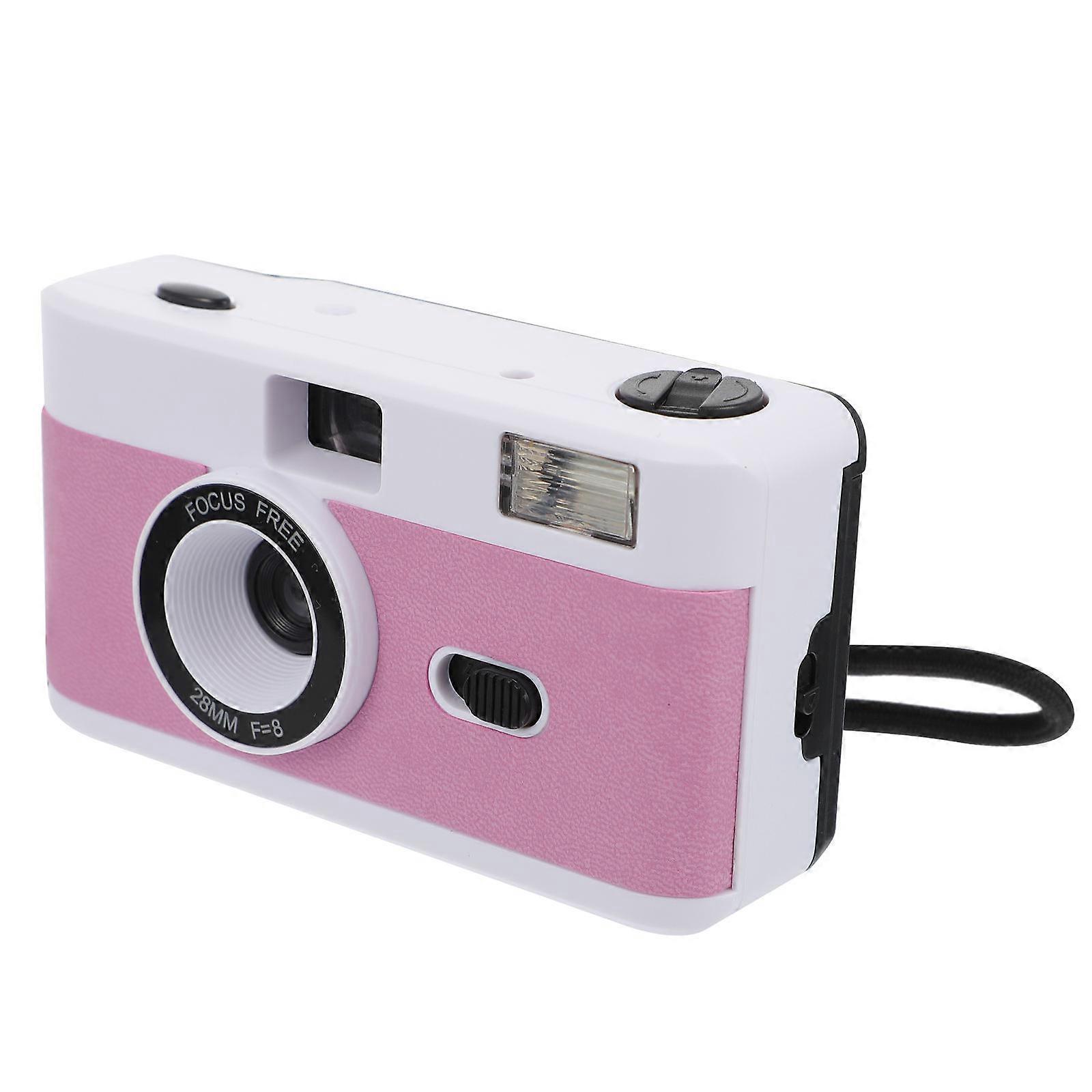 Retro Camera 35mm Film Camera with Build-in Flash 1Pcs White Color