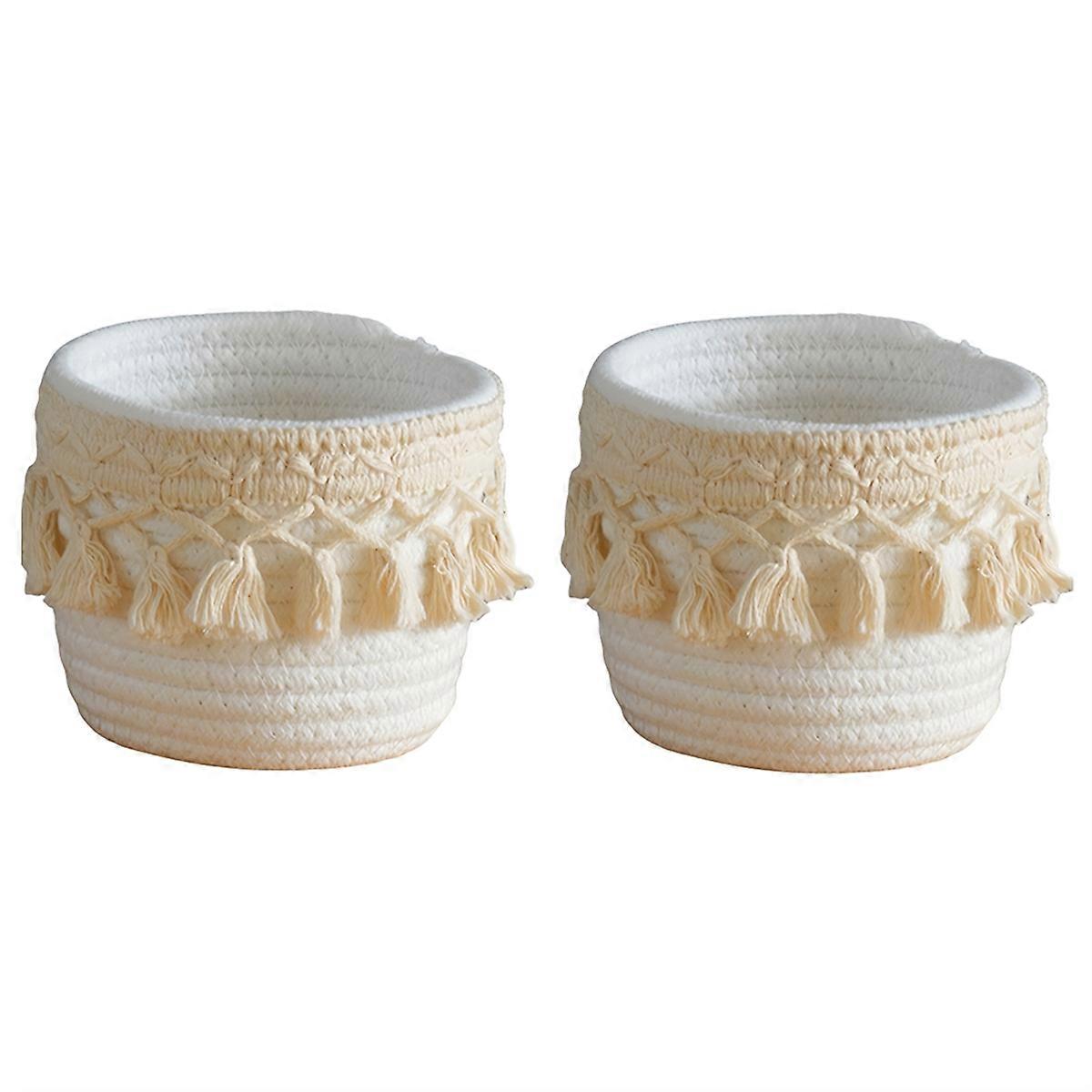 Makeup Brush Holder Comb Brush Storage Basket Boho Style Basket, A