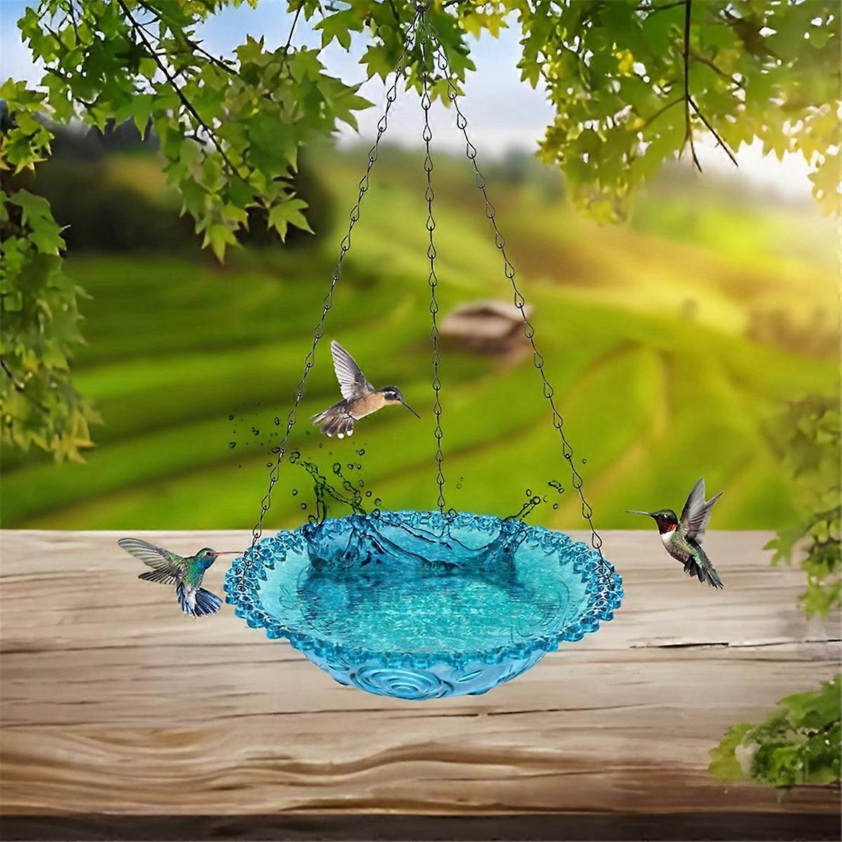 Bird Flower Shaped Hanging Bird Feeder Birdbath A