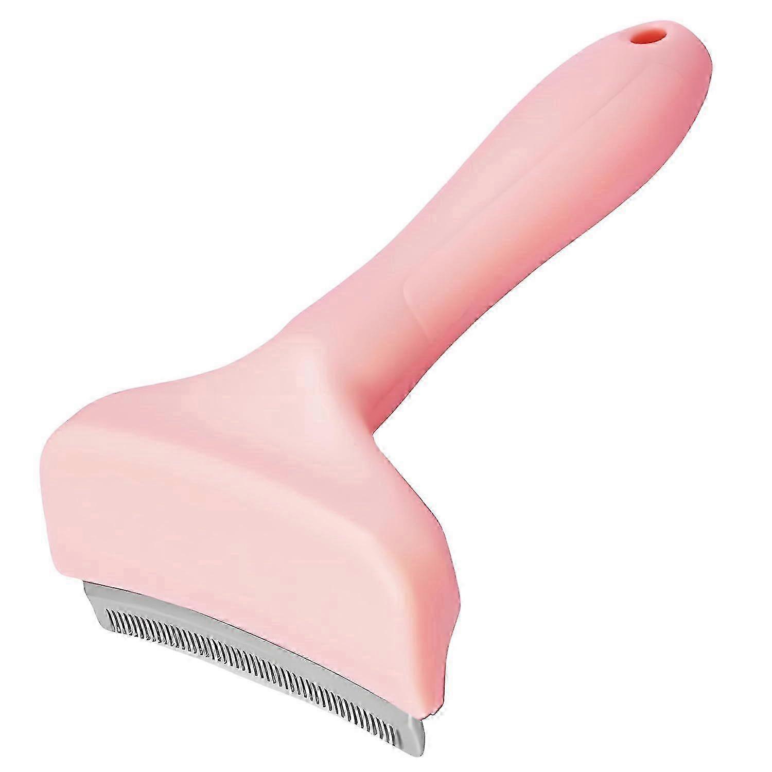Stainless Steel Pet Deshedding Brush with Handle - Short & Dense Teeth for Short-Haired Dogs, Efficiently Removes Deep Undercoat