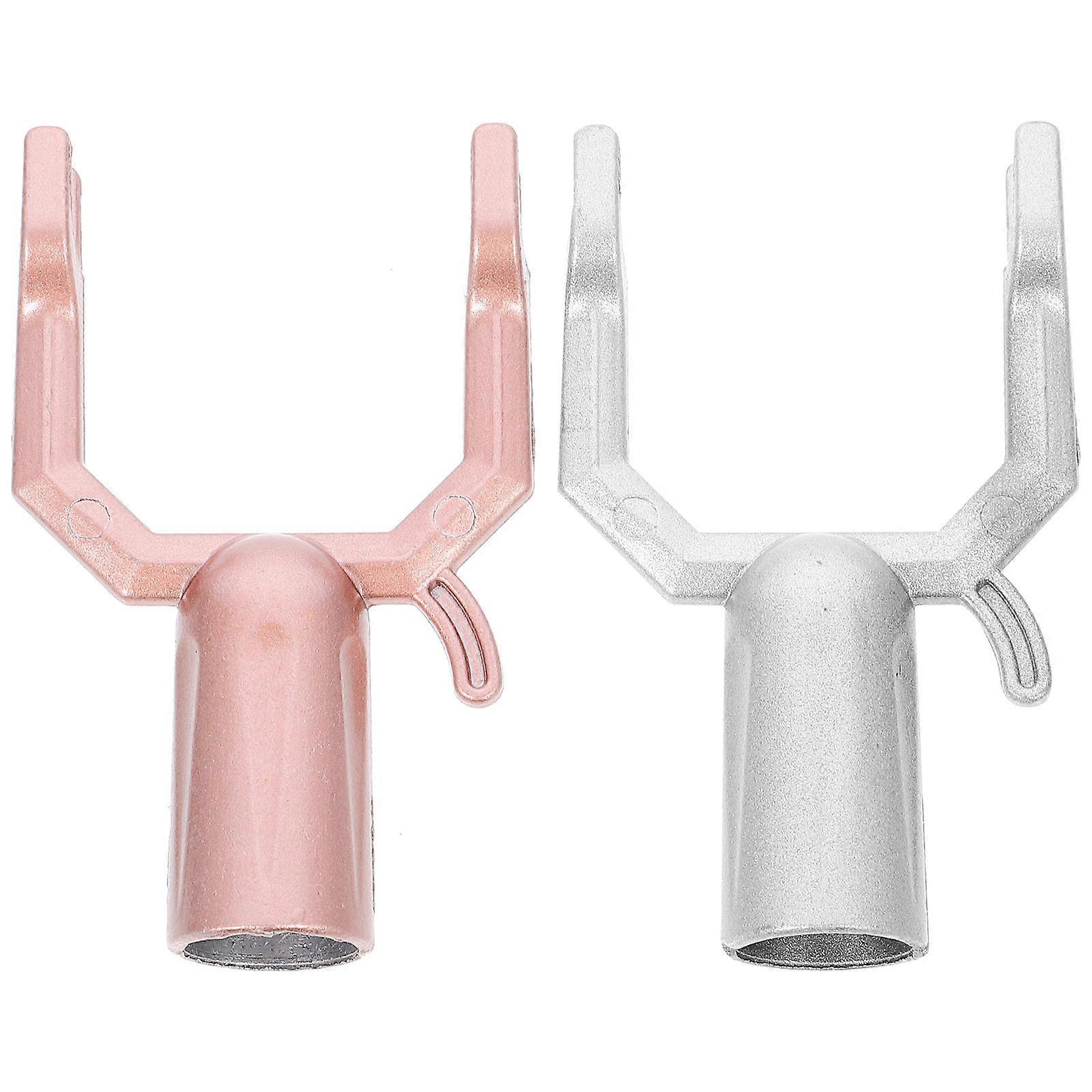 Clothes Pole Head Replacement Clothes Drying Rod Fork with 6Pcs