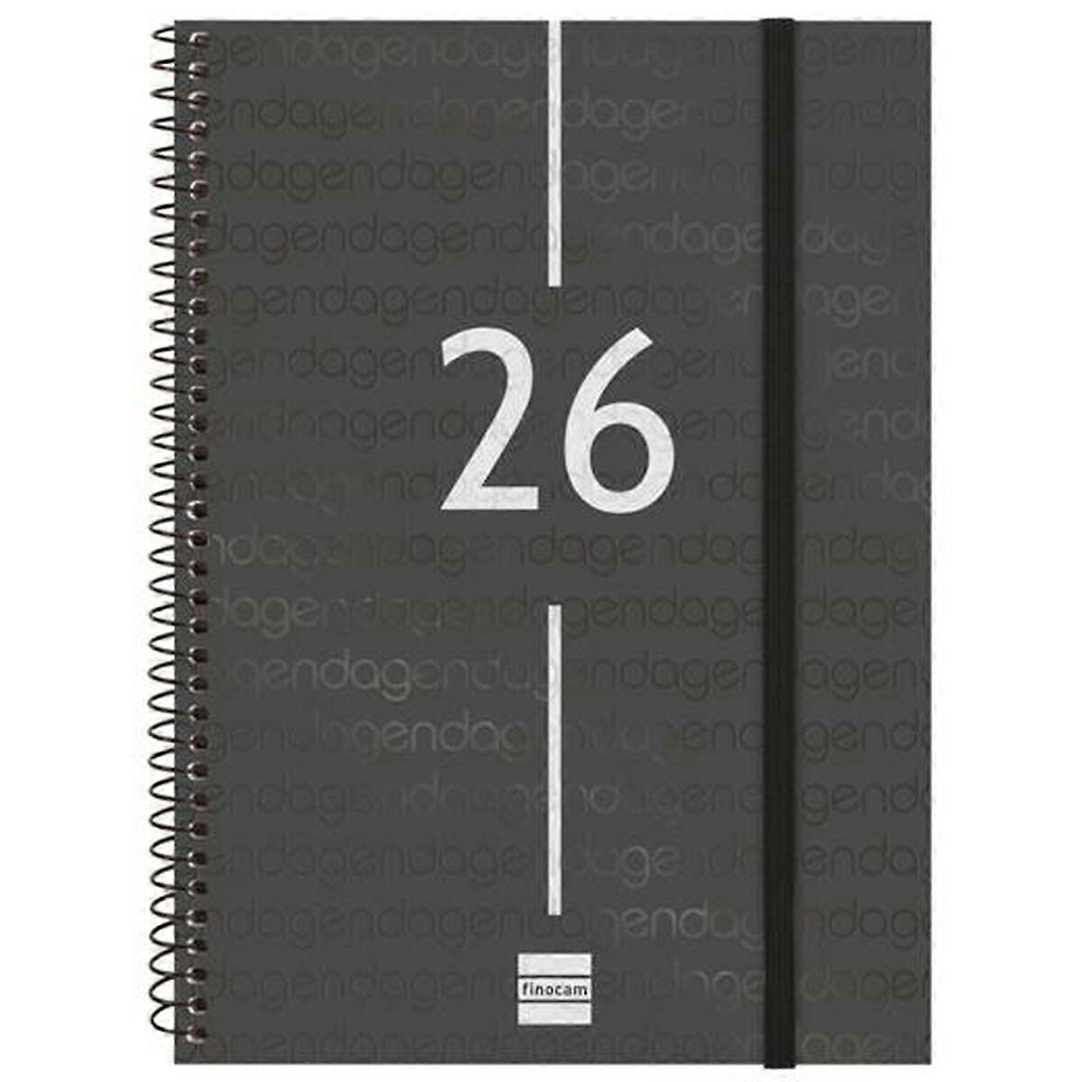 Diary Finocam YEAR Black A5 15,5 x 21,2 cm 2026