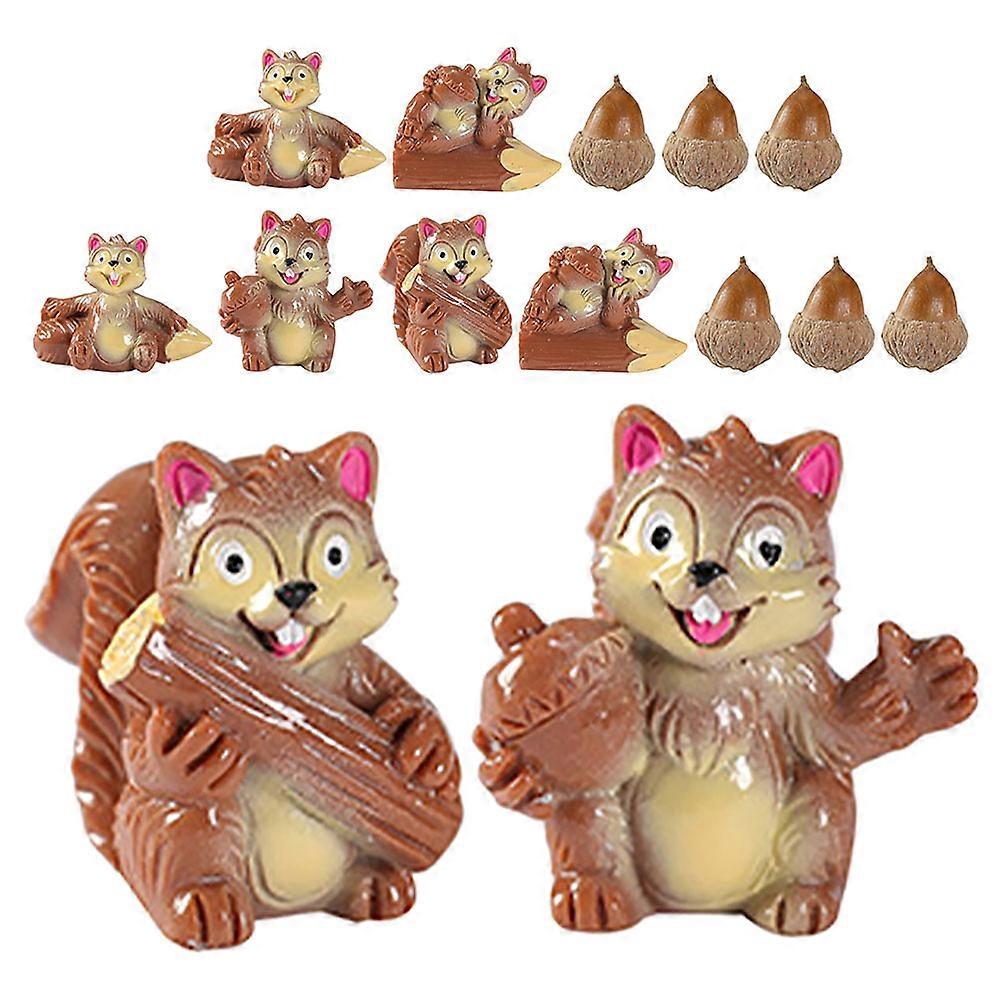 Realistic Resin Squirrel Ornaments 56 Pcs Miniature Figurines For Bonsai Desk Decoration With Lively Design