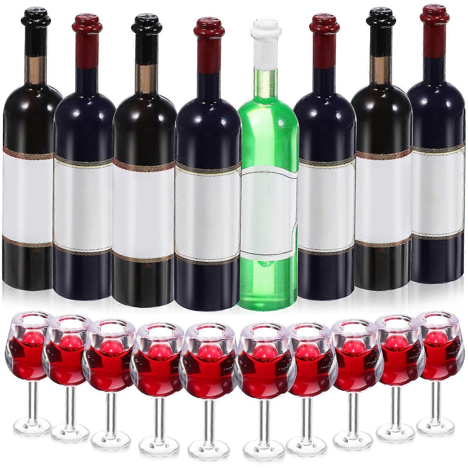 Doll House Miniature Wine Cups Drink Simulation Dark Red Set For Travel Events 144 Pcs