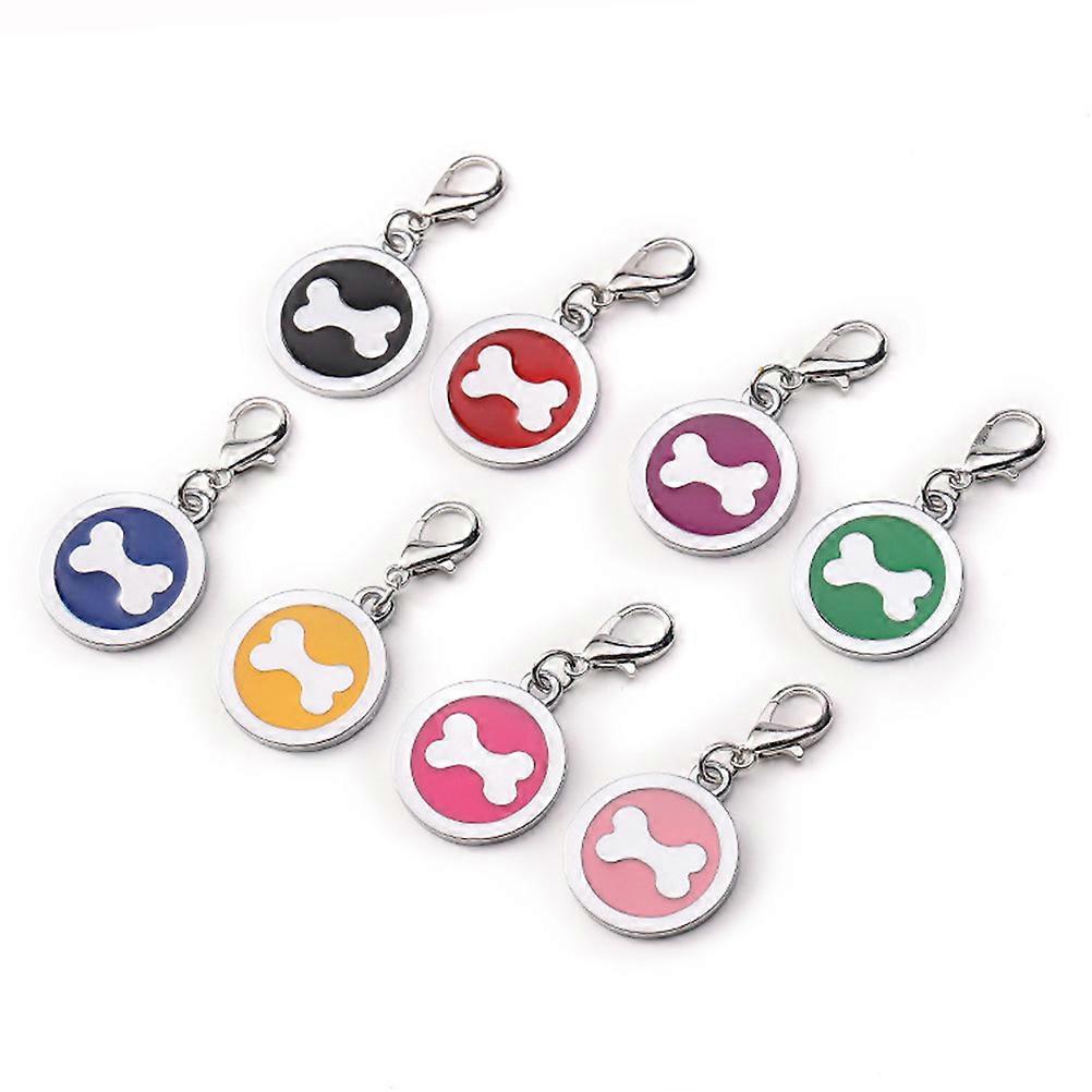 Round Bone Shape Dog Tag Suitable For All Pets Including Dogs And Cats In Bright Red Color 10Pcs