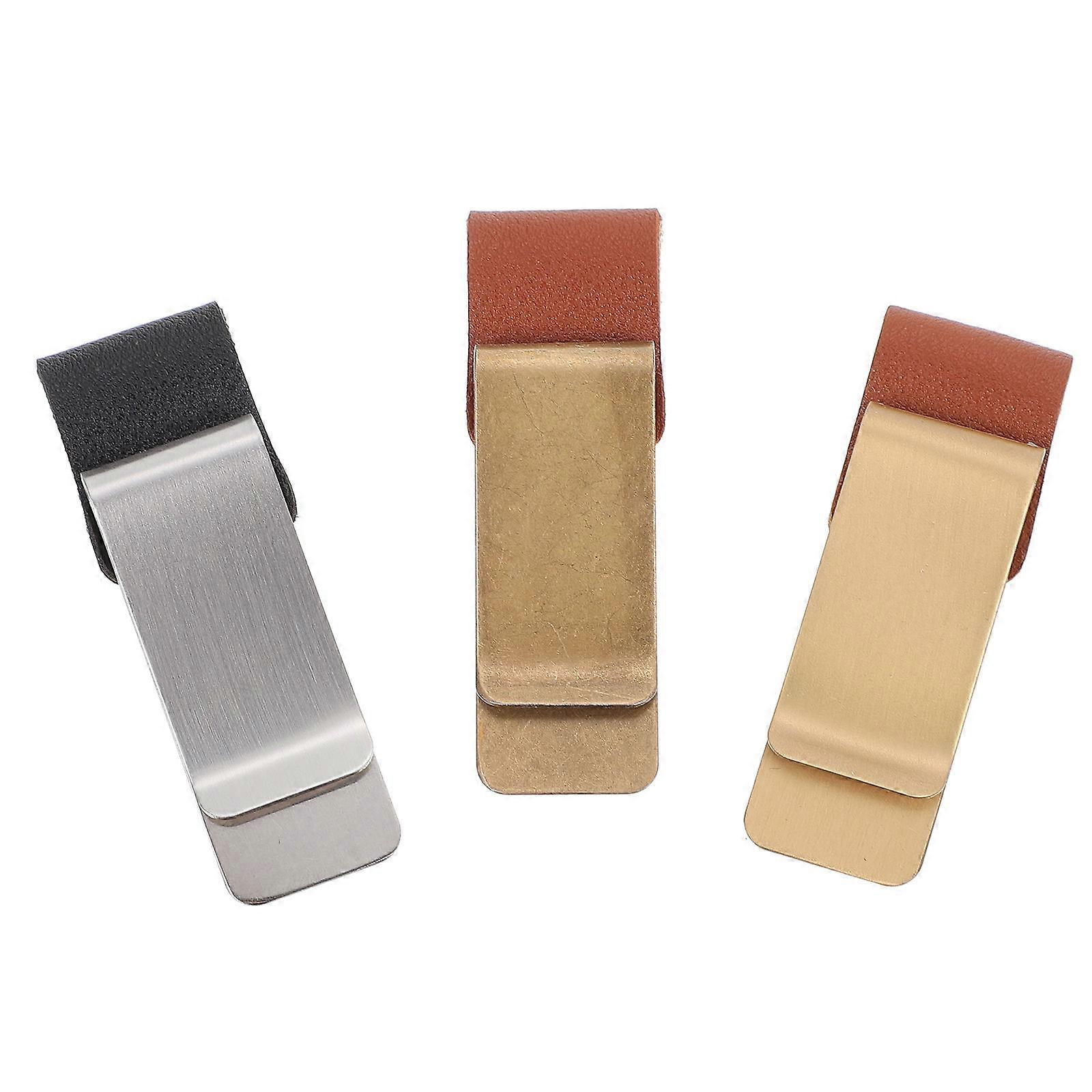 Retro Binder Clips File Storage Home Office 3Pcs Copper Brown Stationery