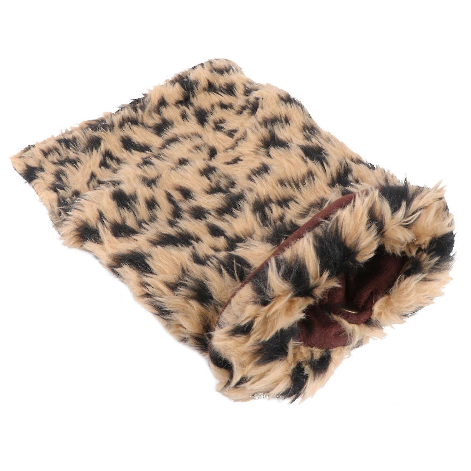 Dog Overcoat Leopard Flush Warm Keeping Fashion Luxury Dog Clothes Size L