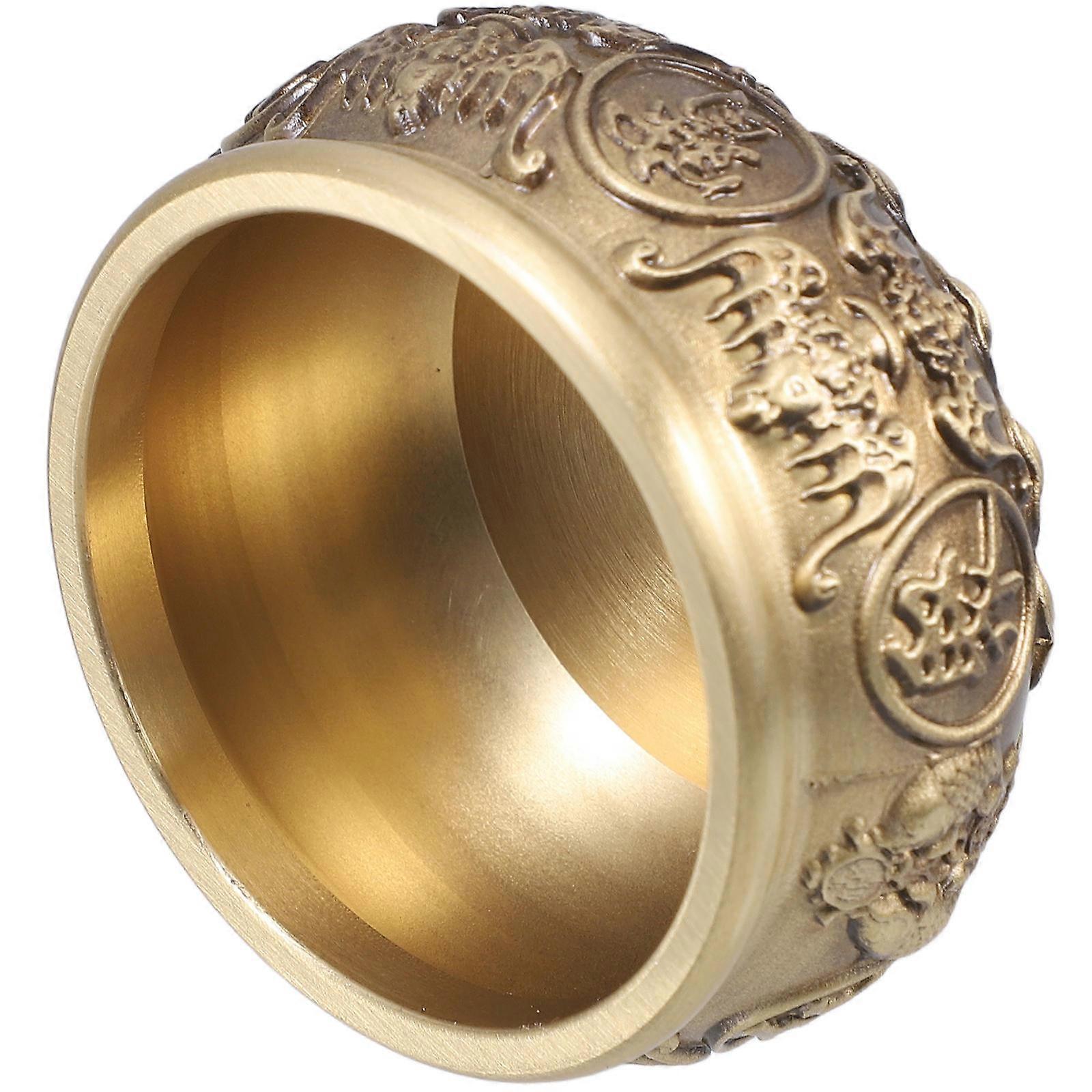 Brass Treasure Bowl for Desktop Use with 4Pcs Decorative Set