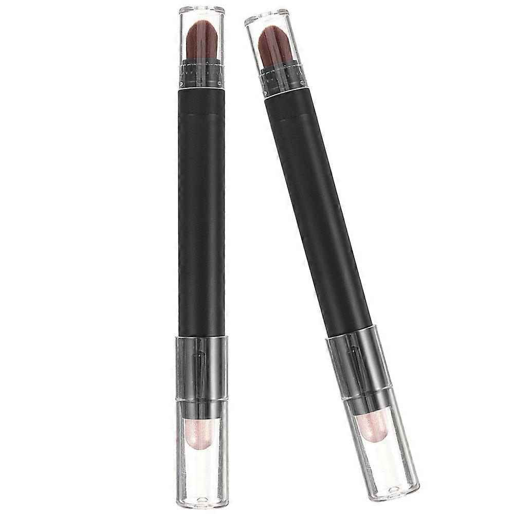 Eye Shadow Pen Dual End Brush for Makeup Application 2Pcs Black