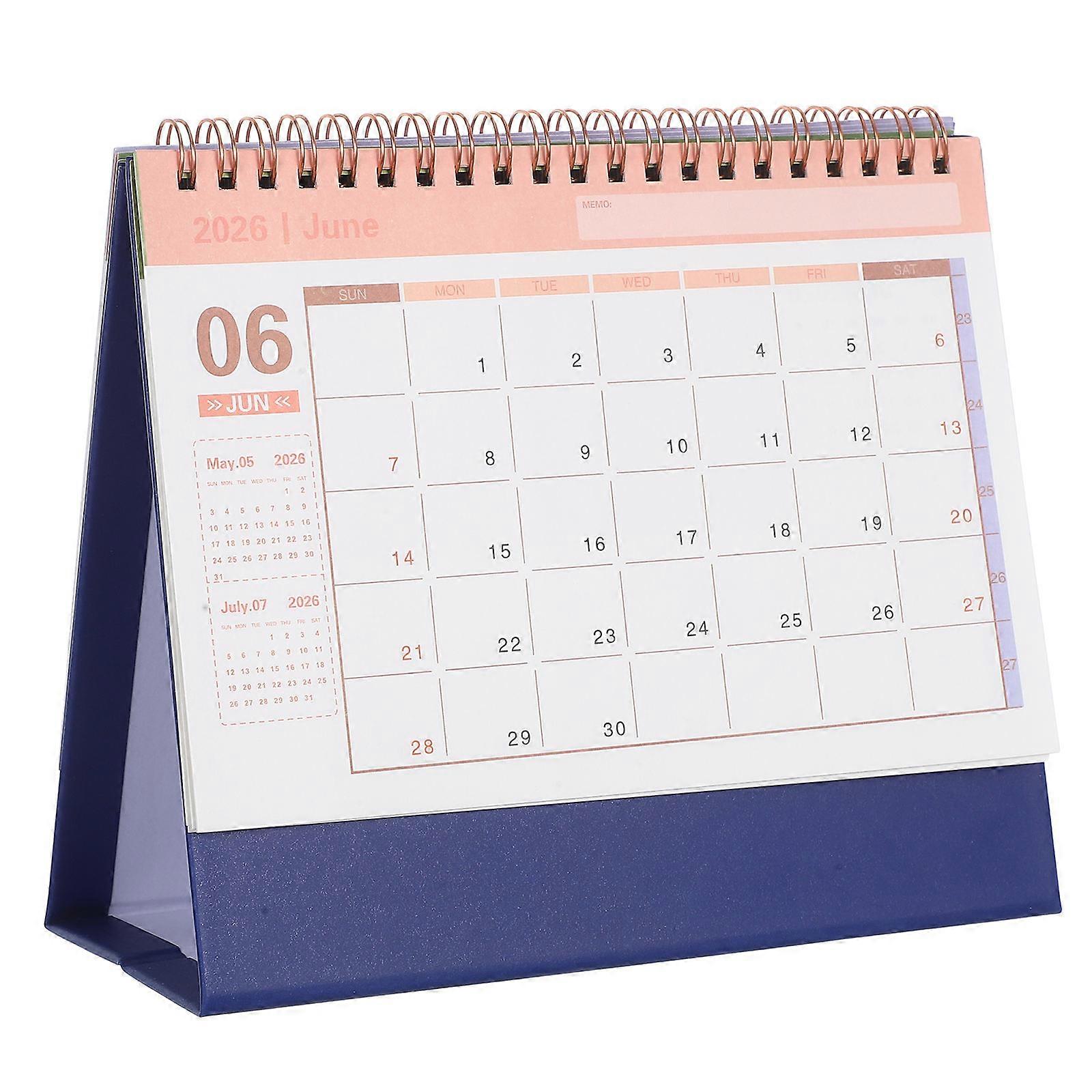 2015 2026 Rectangular Mini Desk Calendar With Foldable Standup Design For Office Organization In Minimalist Style For Note Taking 2Pcs