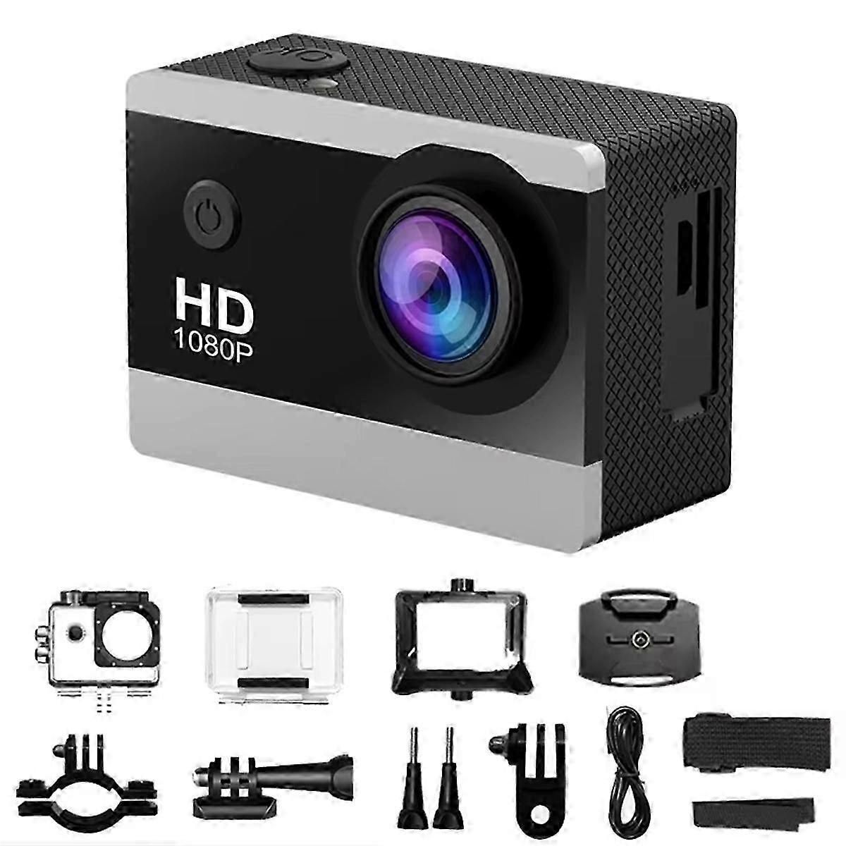 Action Camera 1080P Screen Action Camera Underwater Waterproof Camera Video Recording Cameras