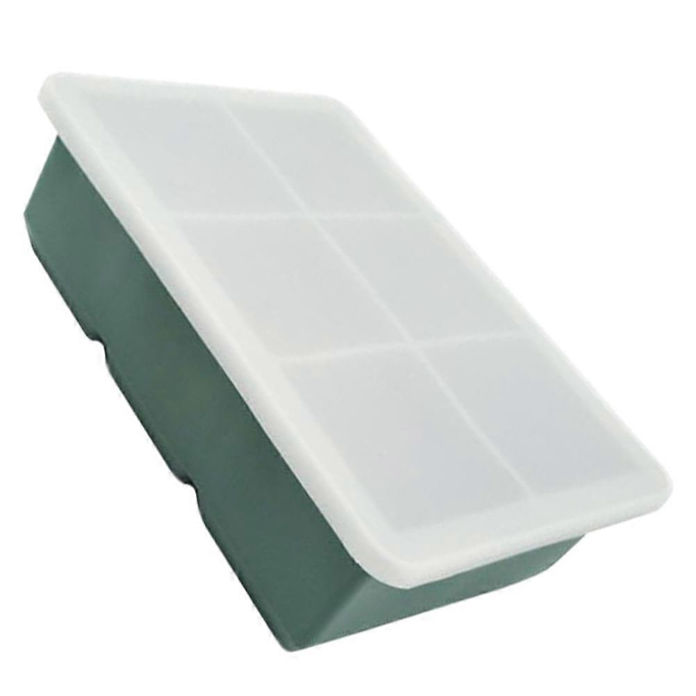 Silicone Ice Cube Tray With Lid For Adults Home Use 16.4X11.4CM Green Ice Making 1Pcs