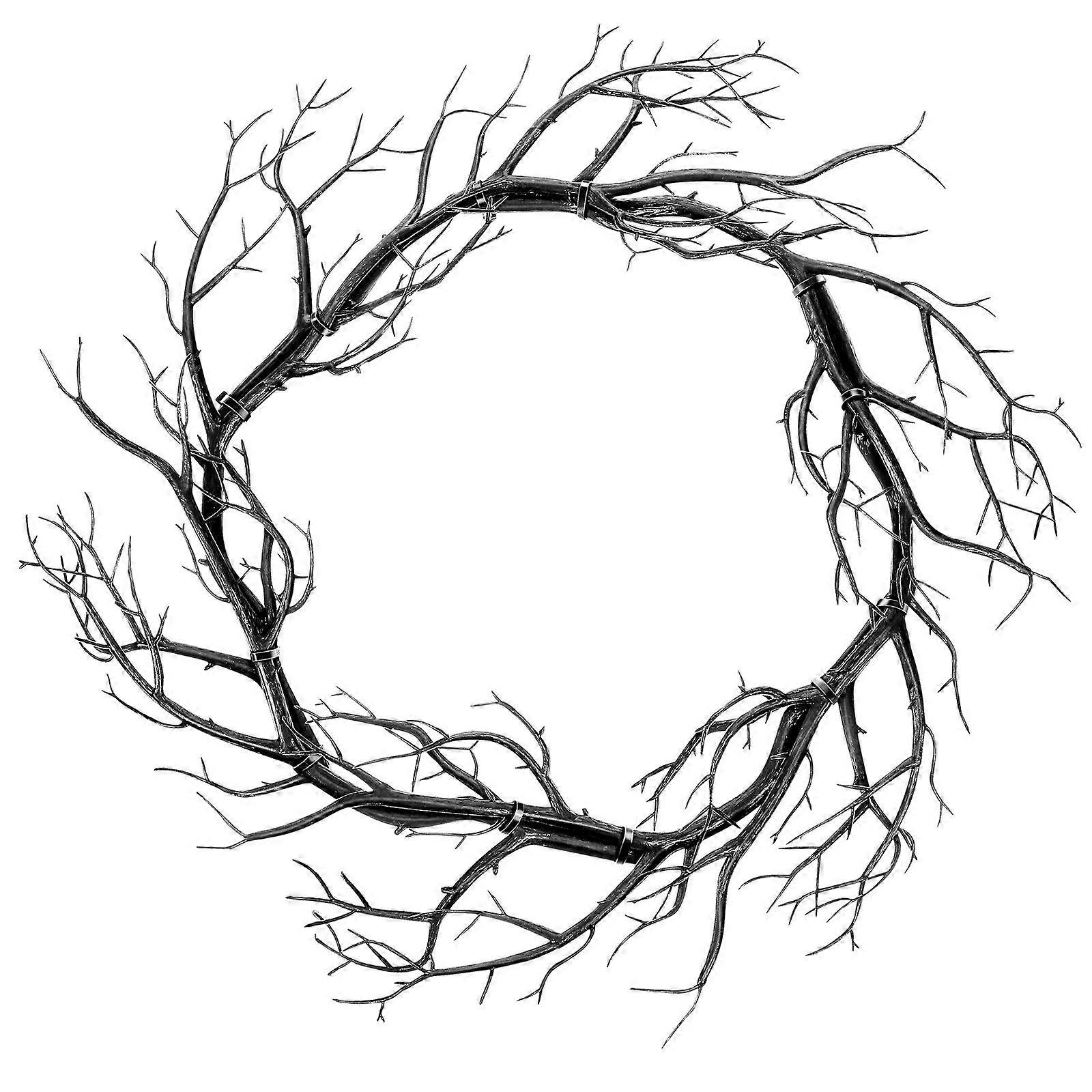 Artificial Branch Wreath Halloween Garland Indoor Use 16.5X16.5X2In Circular 1Pack