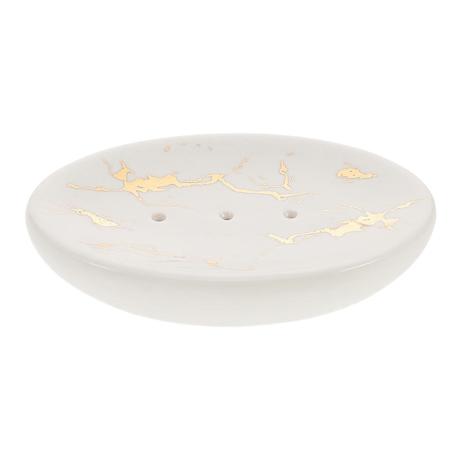 Shower Soap Dish Ceramic Nordic Style Bathroom Accessory White Ventilation 1Pcs