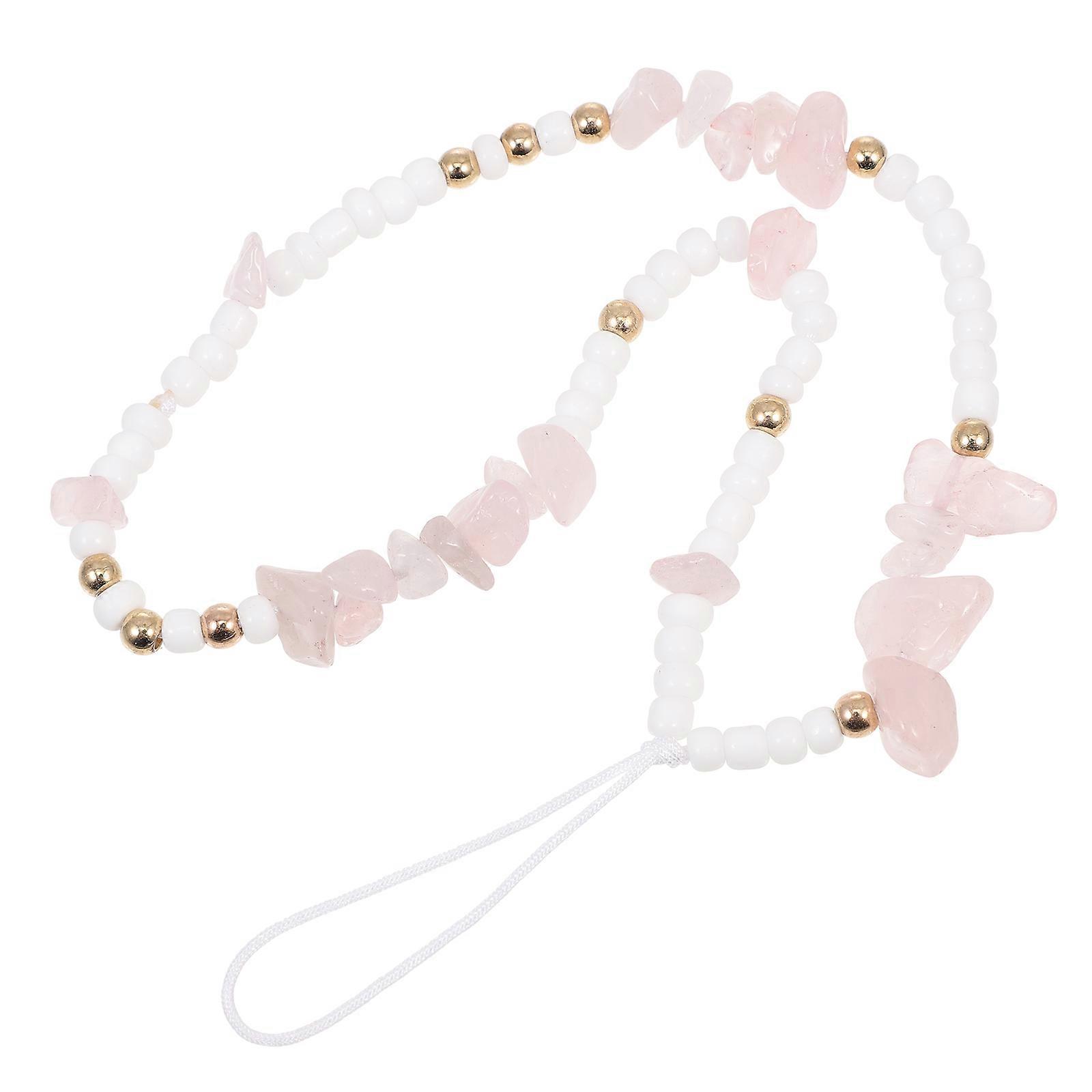 Crystal Phone Chain Fashion Mobile Phone Chain for Cellphone Use 4Pcs Pink